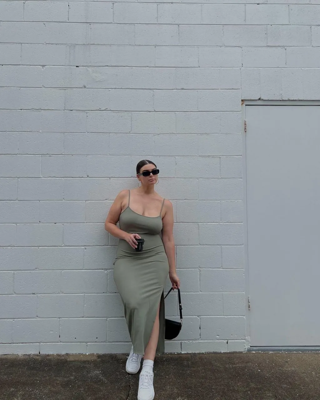 đầm bodycon màu xanh