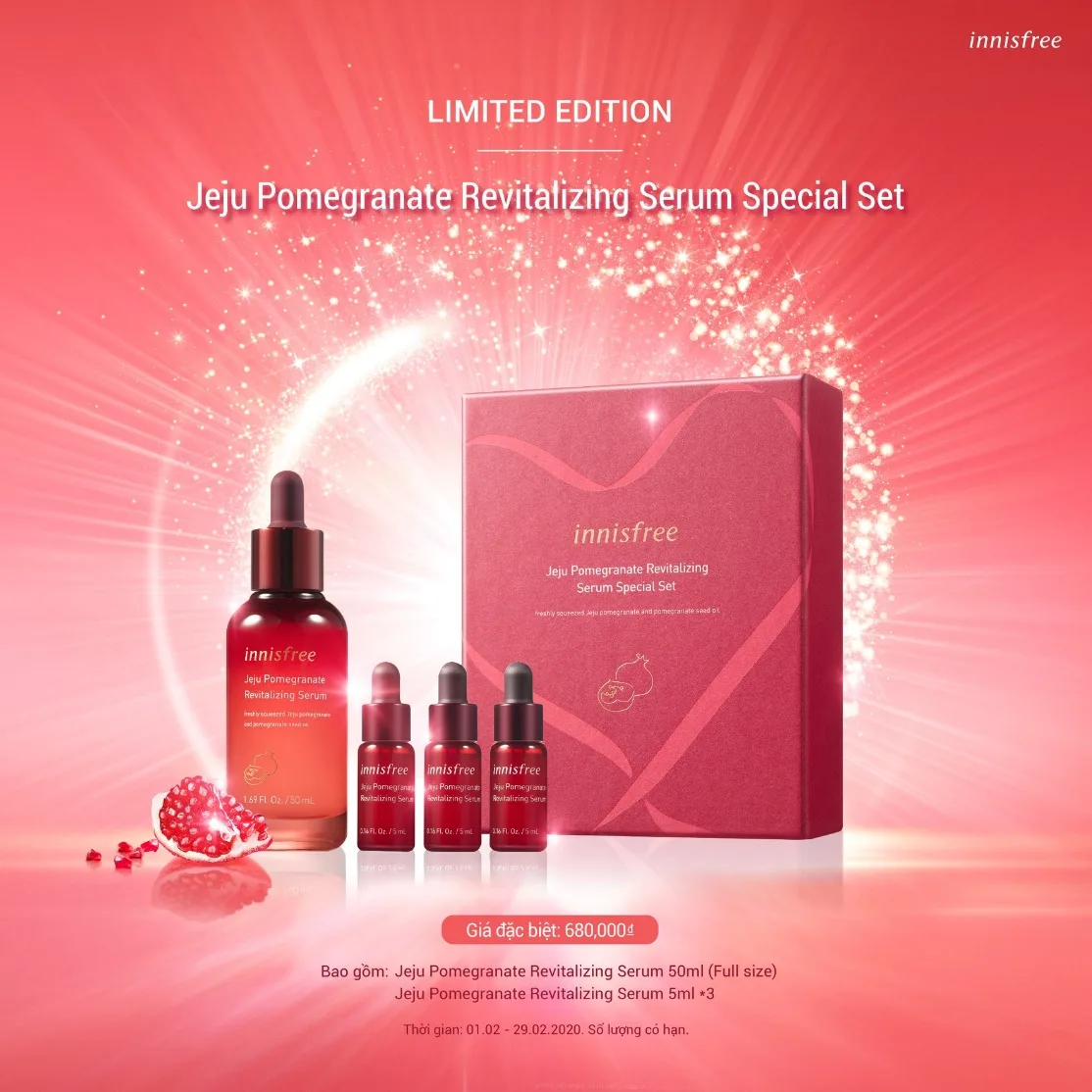 bộ set đặc biệt innisfreeinnisfree jeju pomegranate revitalizing serum