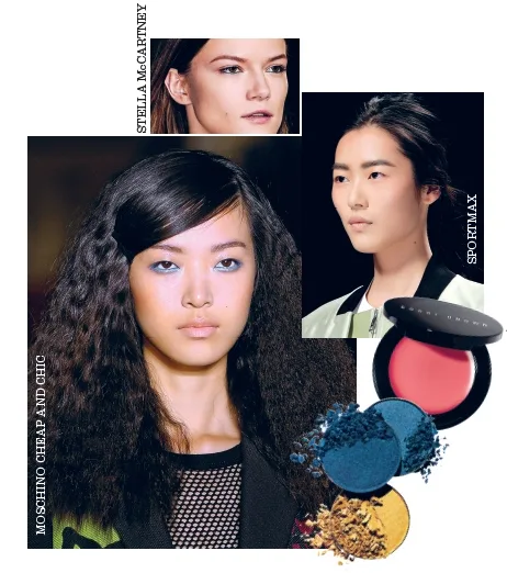 1970s: Moschino Cheap and Chic. Công thức: (Tóc dài + Lọn xoăn) + Viền mắt xanh biển + Má hồng Lọn xoăn mới