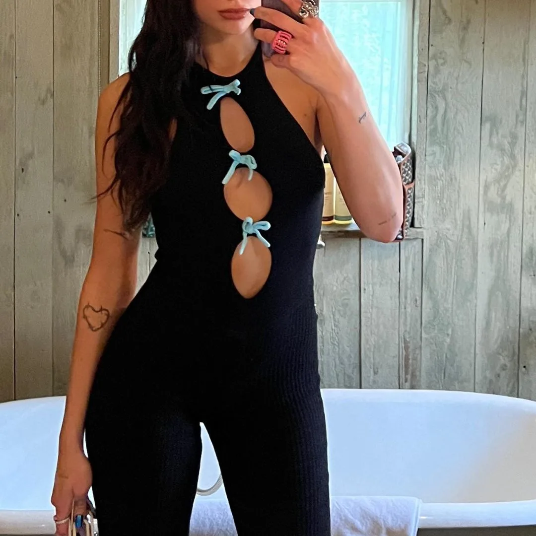 bodysuit cut out nơ dualipa