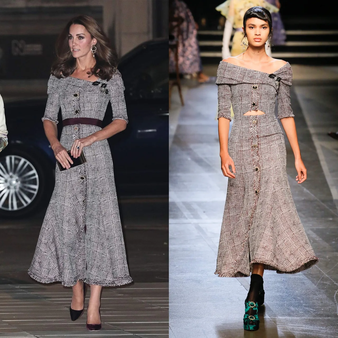 Kate Middleton in fitted tweed dress by Erdem
