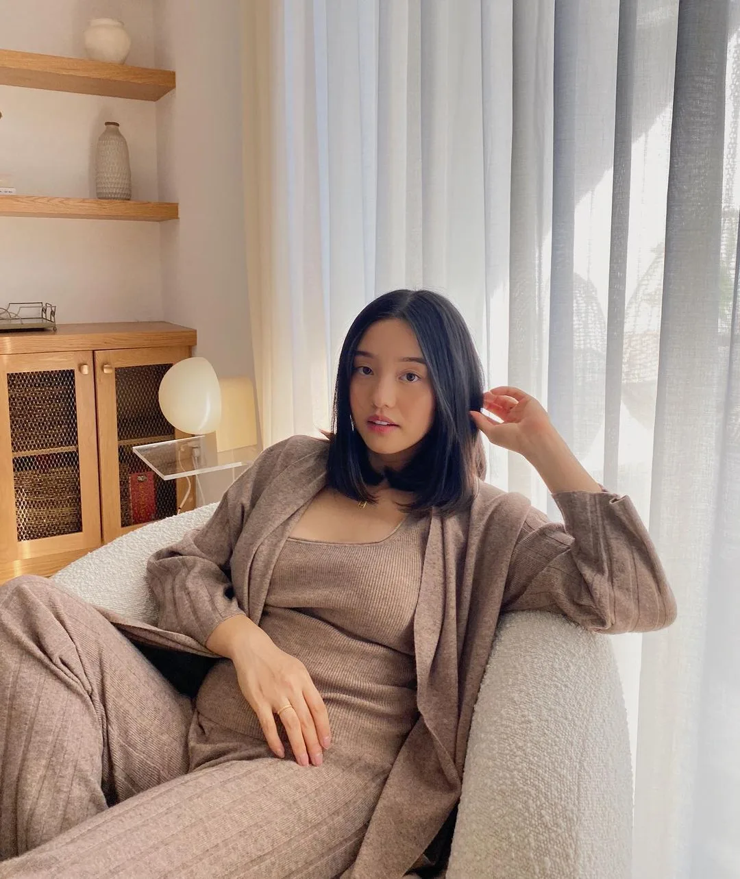 đồ ngủ dệt ki màu nâu