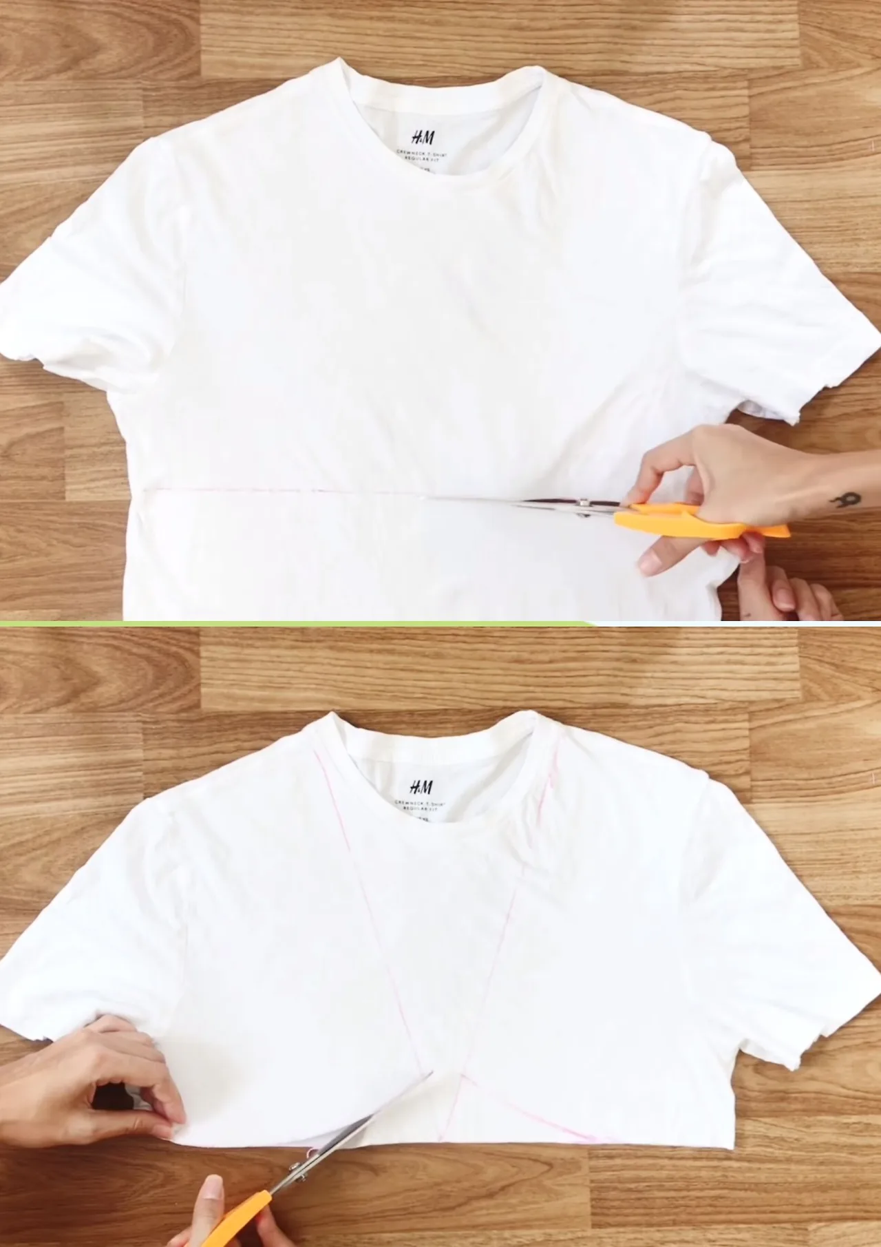 croptop nhún bèo từ quần áo cũ bước cắt áo