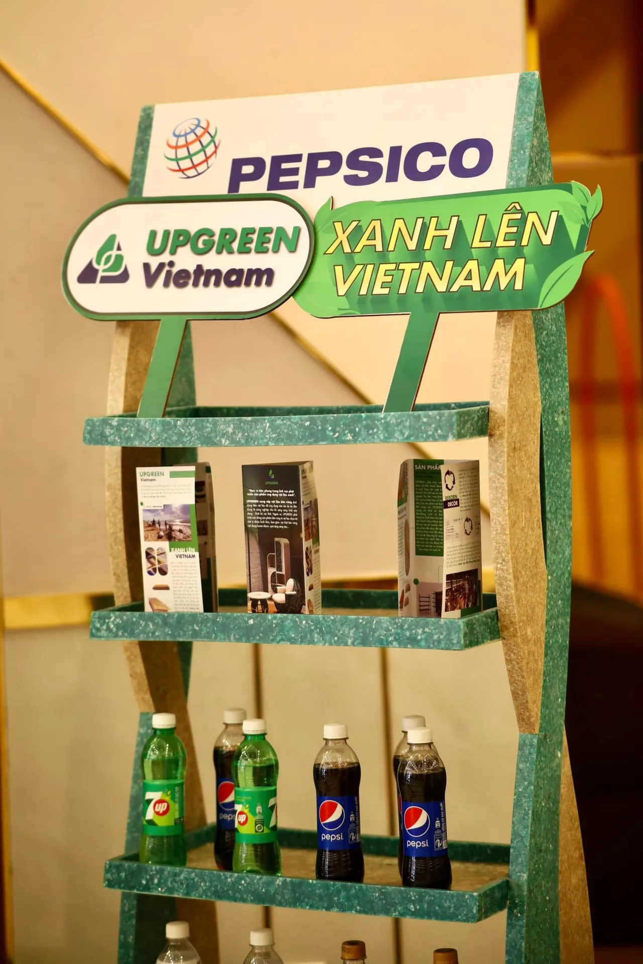 các sản phẩm do upgreen thiết kế được trưng bày tại pepsico