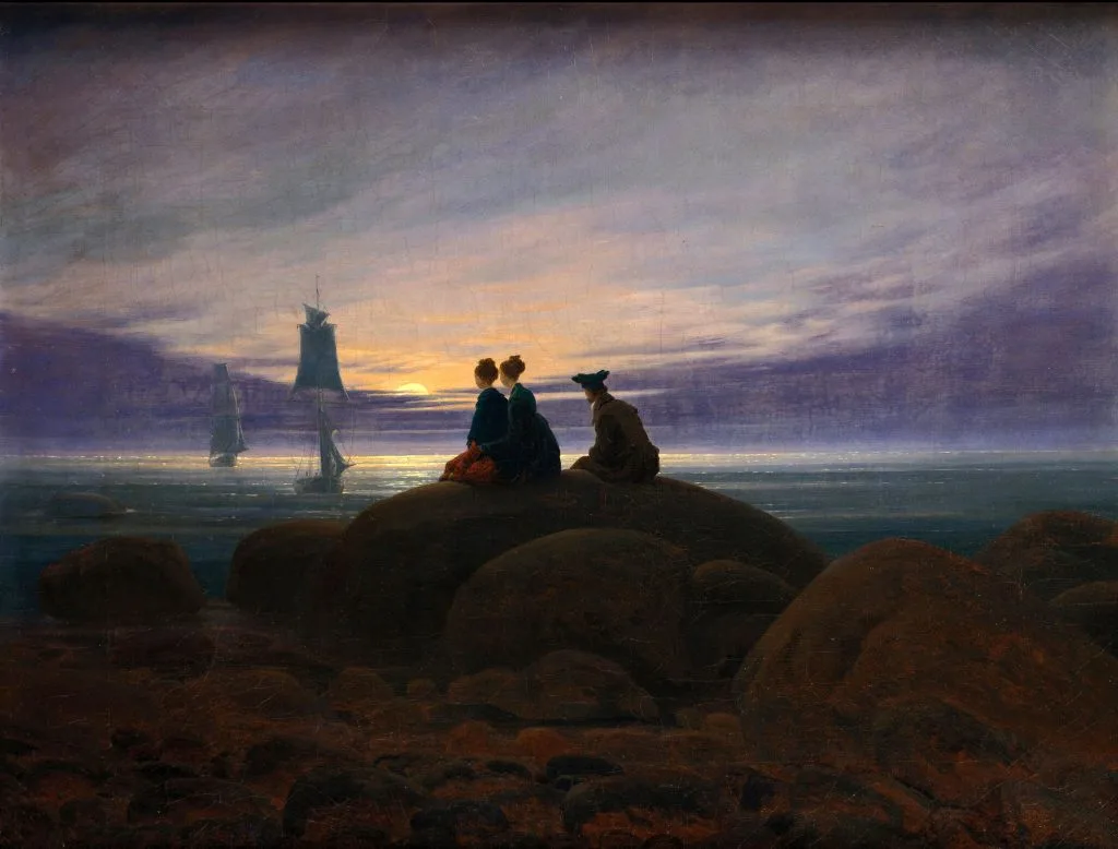 "Moonrise over the Sea" - một tác phẩm nghệ thuật hai chiều nguyên bản của Caspar David Friedrich "Moonrise over the Sea" - một tác phẩm nghệ thuật hai chiều nguyên bản của Caspar David Friedrich