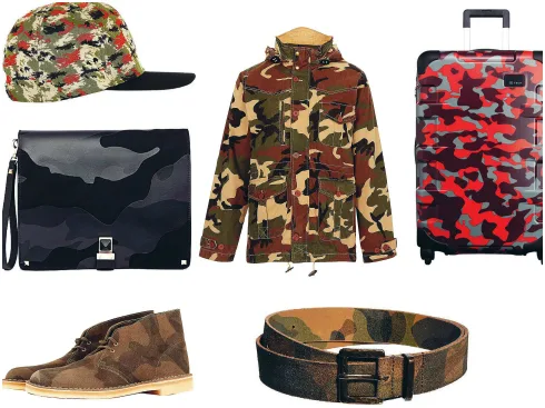 Mũ snapback Topman, Clutch Jimmy Choo, giày Topman, Áo khoác Topman, thắt lưng Michael Kors, Vali kéo Michael Kors.