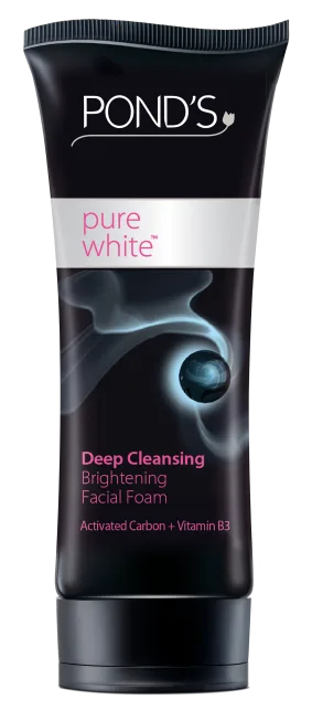 Sữa rửa mặt Pond’s Pure White với công nghệ Carbon Hoạt Tính giúp làm sạch sâu mọi cặn bẩn ô nhiễm từ sâu bên trong, bảo vệ da khỏi hư tổn và sậm màu, bên cạnh đó viêm nhiễm hay mụn trứng cá cũng sẽ không còn cơ hội phát triển. Nhờ đó, trả lại vẻ sáng mịn tinh khiết cho làn da. Đây là loại sữa rửa mặt đầu tiên trên thị trường Việt Nam ứng dụng công nghệ này.