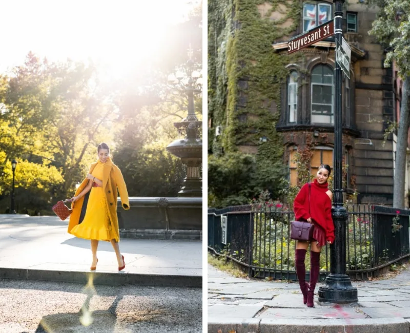 Wendy với phối đồ mùa thu tại Central Park và East Village - New York (Nguồn: Wendy's Lookbook)