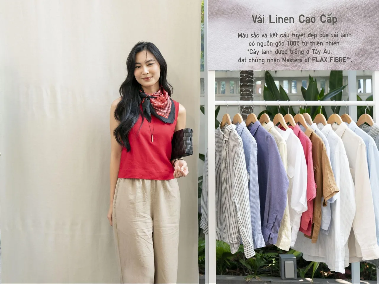Helly Tống trong thiết kế Linen thuộc Bộ Sưu Tập UNIQLO Linen Xuân/Hè 2026