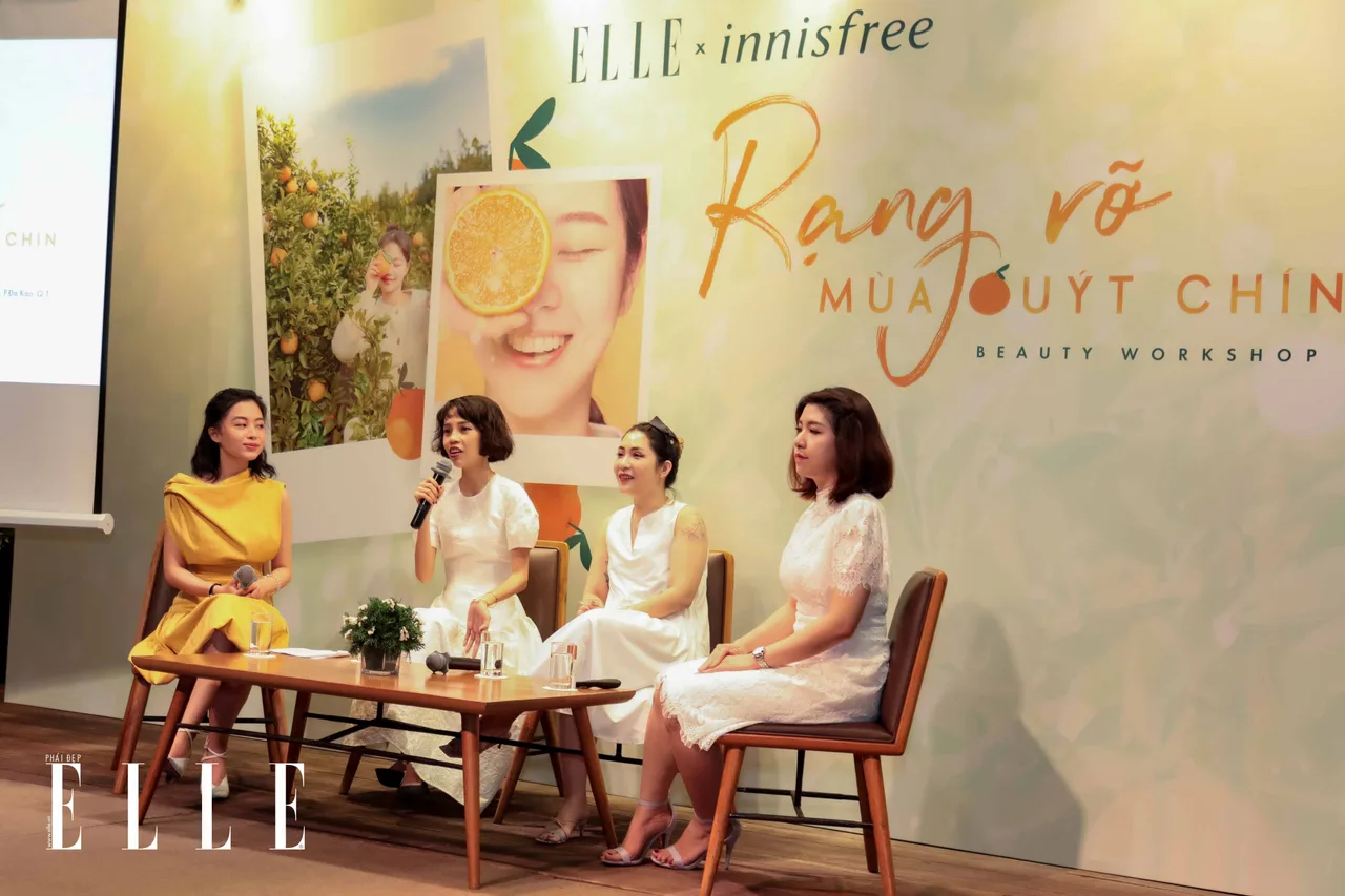 Beauty blogger Nicky Khánh Ngọc phát biểu tại workshop innisfree