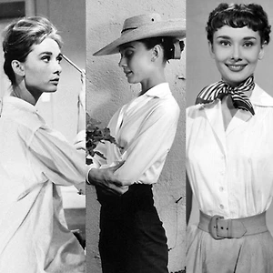 Audrey Hepburn có nhiều khoảnh khắc kinh điển với áo sơ-mi trắng trong Hollywood (Nguồn: rareaudreyhepburn.com)