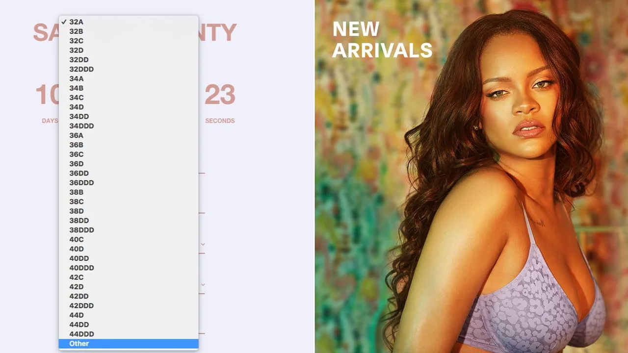Bảng size đa dạng của Savage X Fenty - xu hướng ngành thời trang