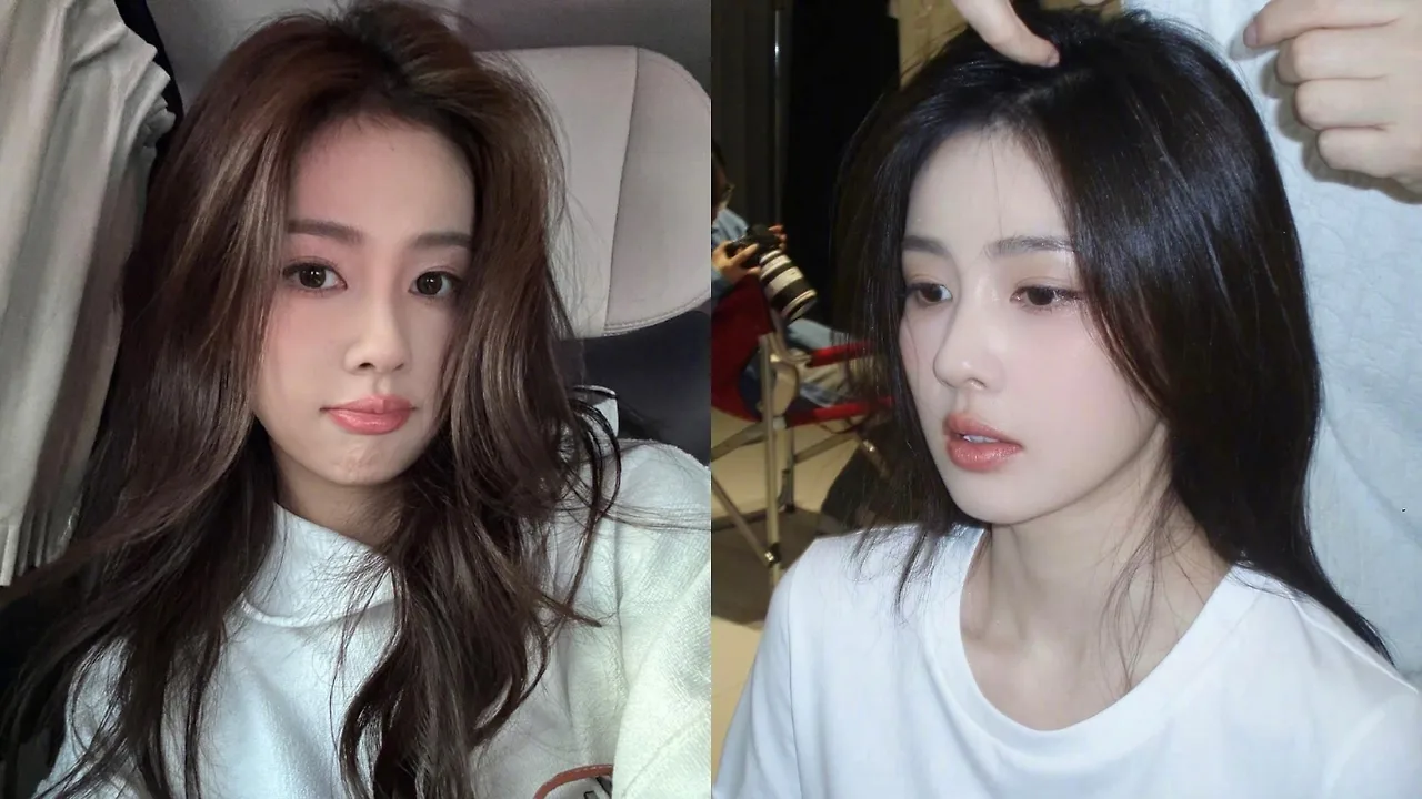 Bạch Lộc mặc áo thun màu trắng, xõa tóc thẳng tự nhiên và trang điểm nhẹ nhàng để selfie