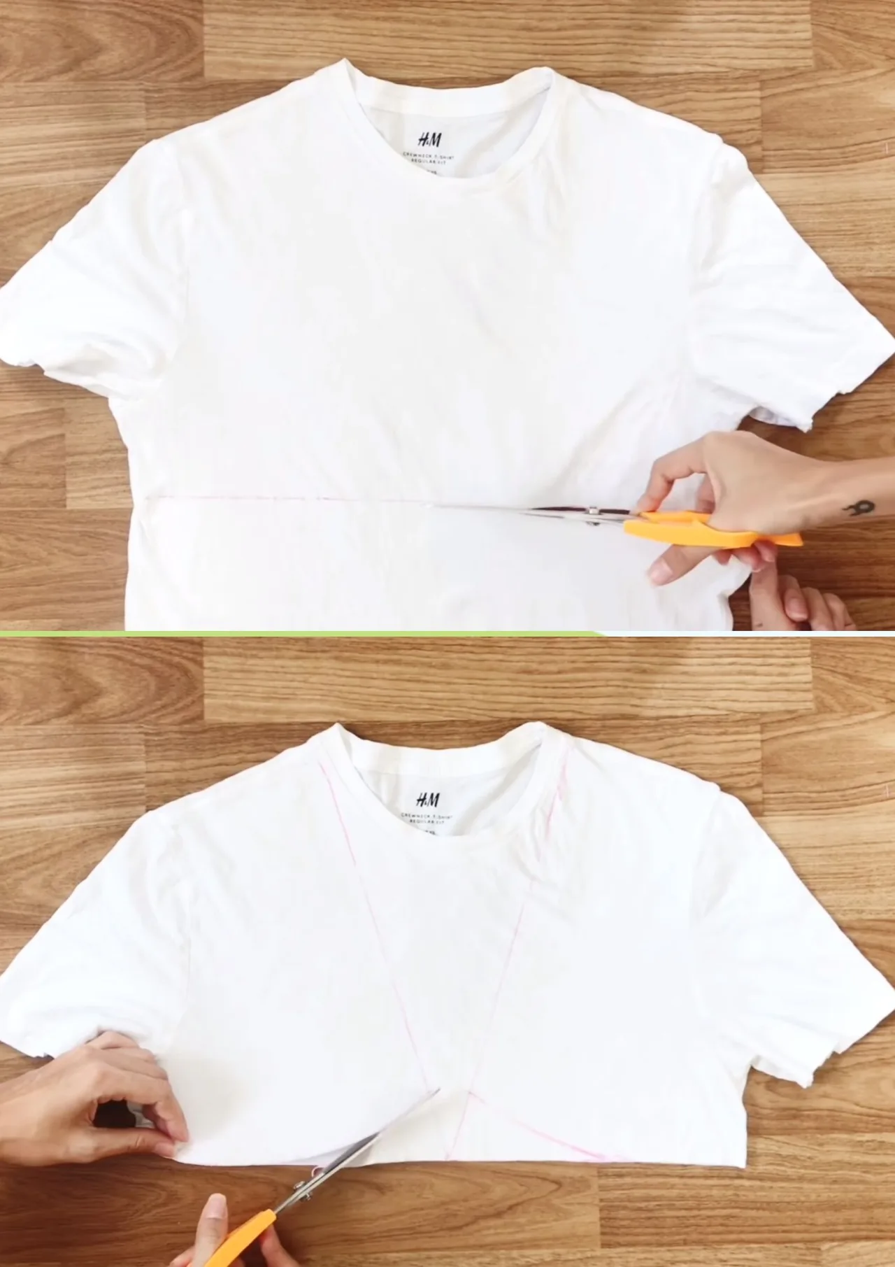 croptop nhún bèo từ quần áo cũ bước cắt áo