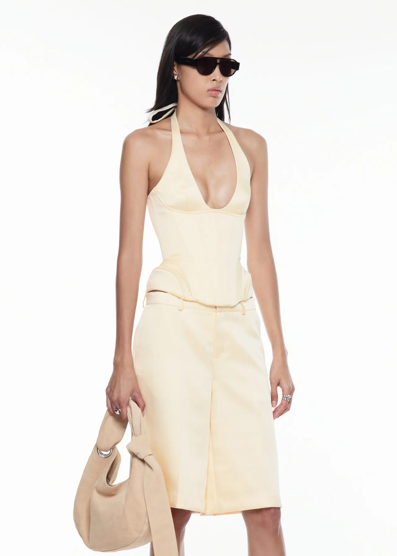 Honey Skin Corset Halterneck Top