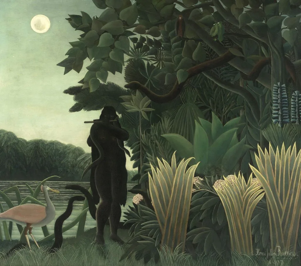 Bức tranh "The Snake Charmer" của Henry Rousseau được miêu tả là: một đêm đen trong Vườn Địa đàng hoang tàn Bức tranh "The Snake Charmer" của Henry Rousseau được miêu tả là: một đêm đen trong Vườn Địa đàng hoang tàn