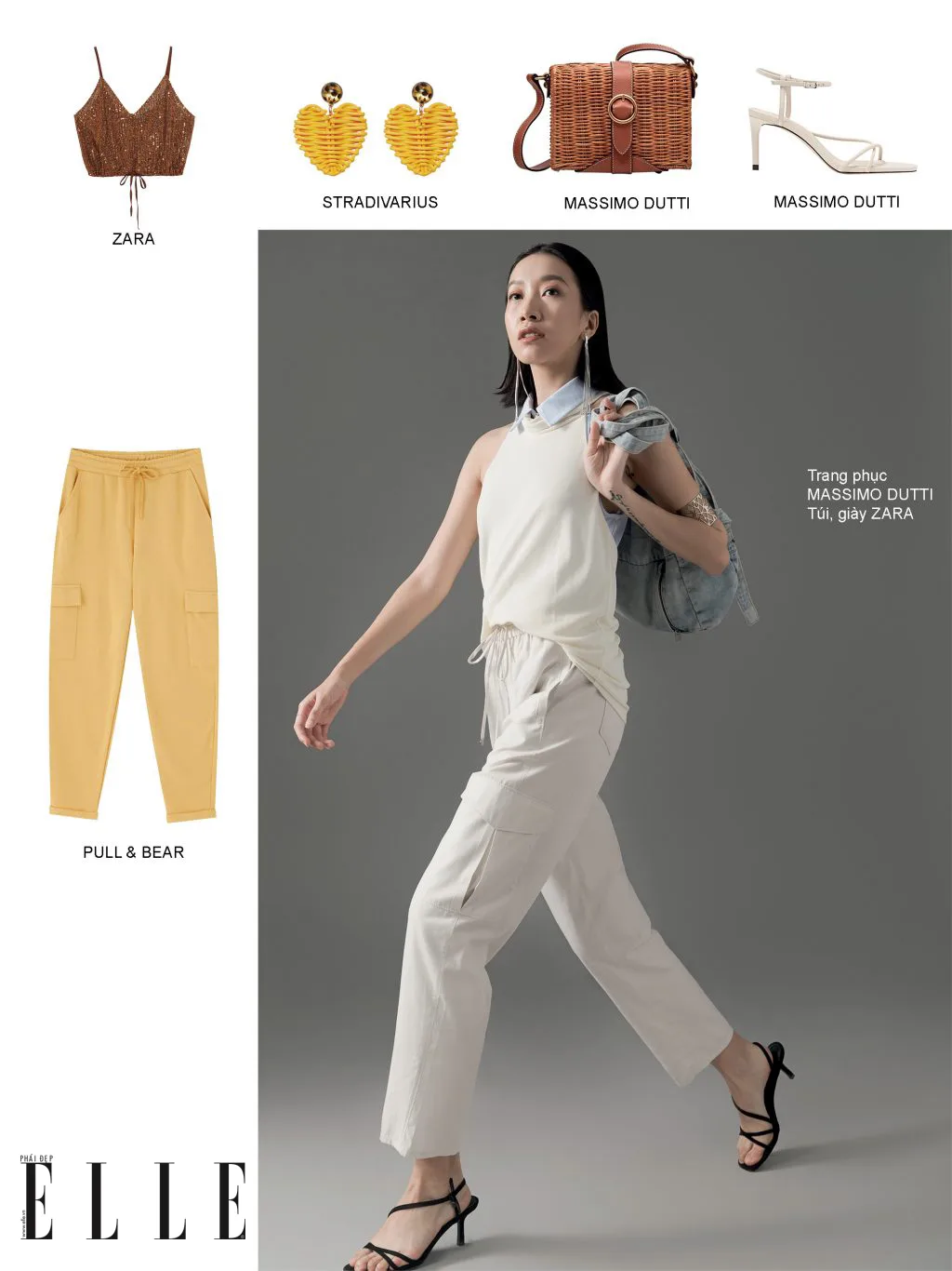 thời trang mùa Hè - phong cách thể thao năng động - quần túi hộp và áo crop top