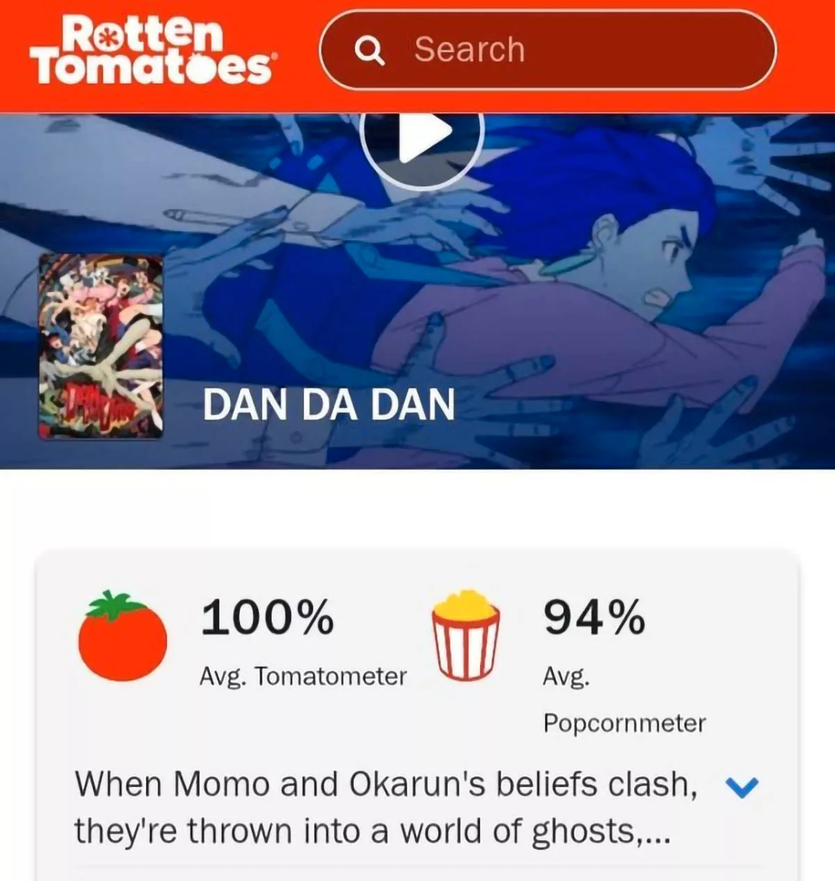 Điểm đánh giá phim anime Dan Dan Dan: Evil Eye trên Rotten Tomatoes