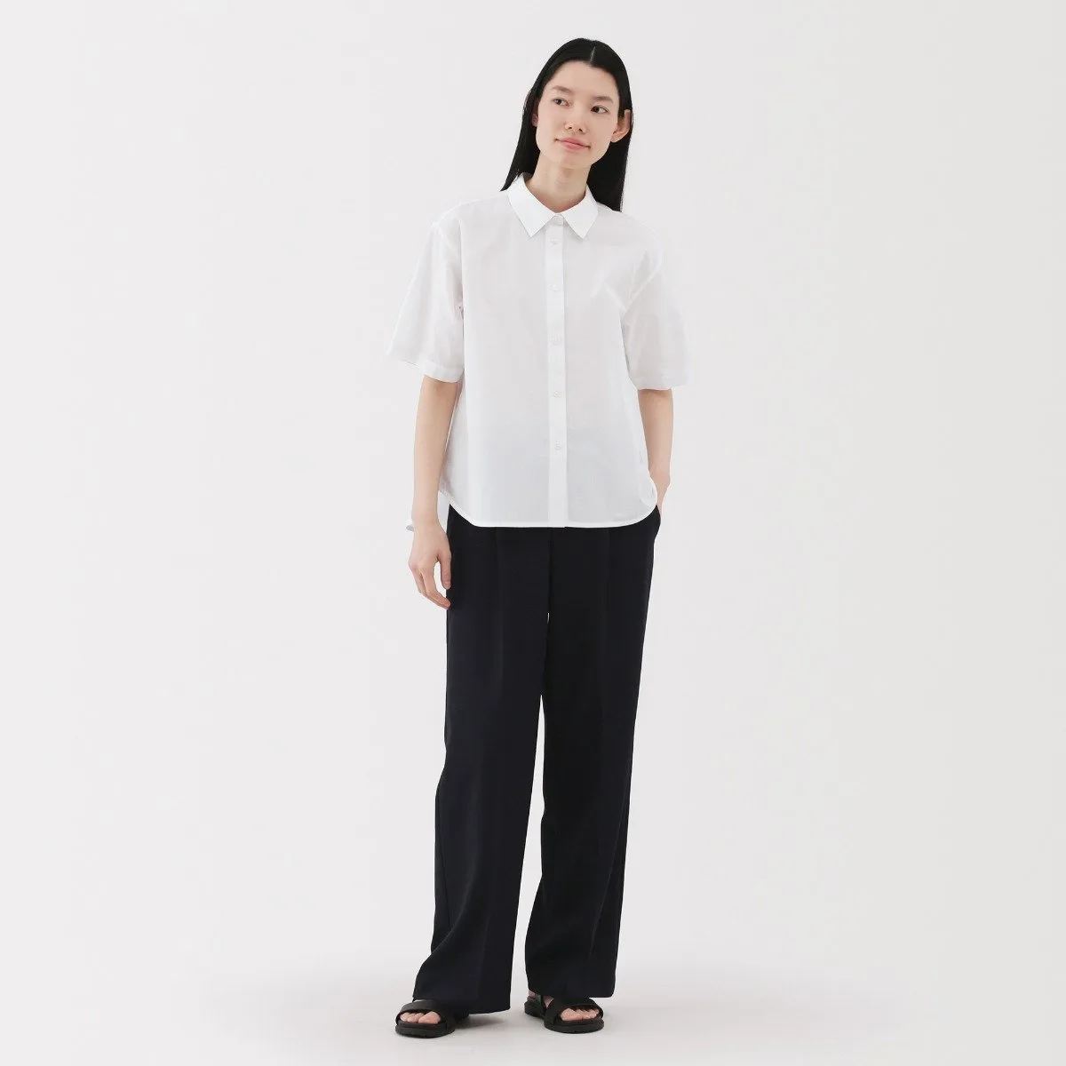 sơ mi tay ngắn muji