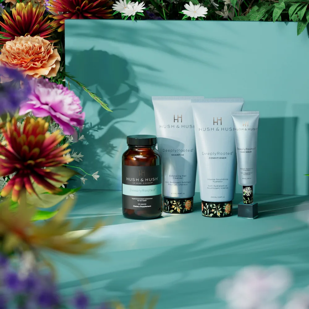 Bộ dầu gội và viên uống DeeplyRooted của Hush & Hush