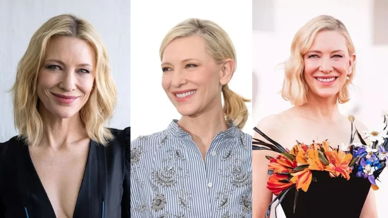 Cate Blanchett luôn xuất hiện với nhiều kiểu tóc khác nhau. Cate Blanchett luôn xuất hiện với nhiều kiểu tóc khác nhau.