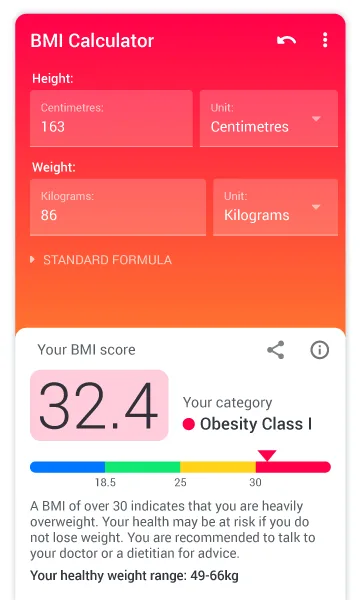 Ứng dụng BMI Calculator. Ứng dụng BMI Calculator.