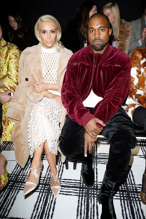 BST Thời trang thu đông 2015 BalenciKim Kardashian và Kanye Westaga kim kadarshian Kim Kardashian và Kanye West
