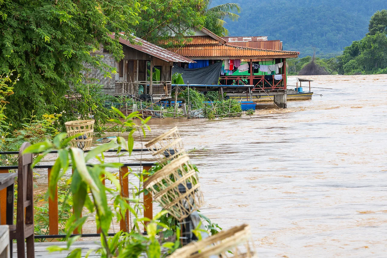 cảnh sông nước ở pakse lào