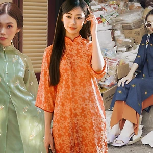 “Họa sắc Tết” cùng các phiên bản họa tiết áo dài đầy tính gợi