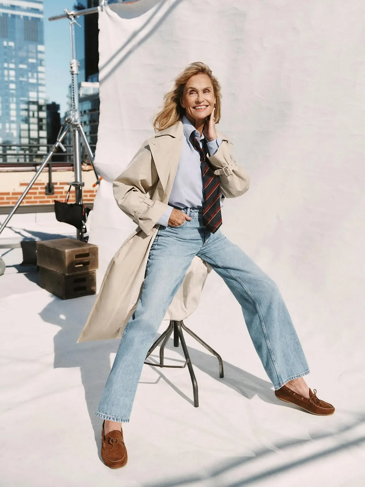 Thời trang tối giản và đậm chất Mỹ của Lauren Hutton.