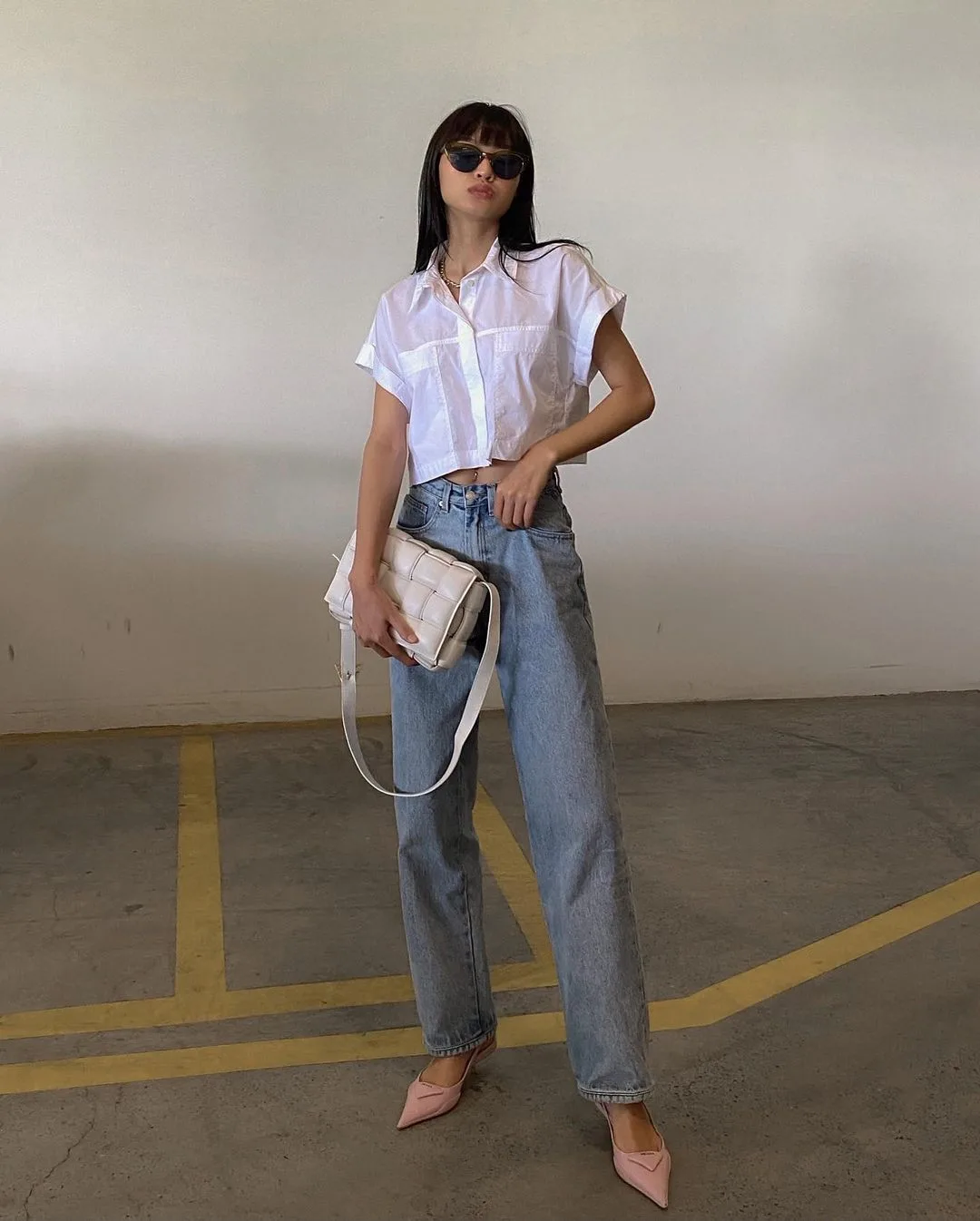 túi thời trang bottega veneta cassette trắng