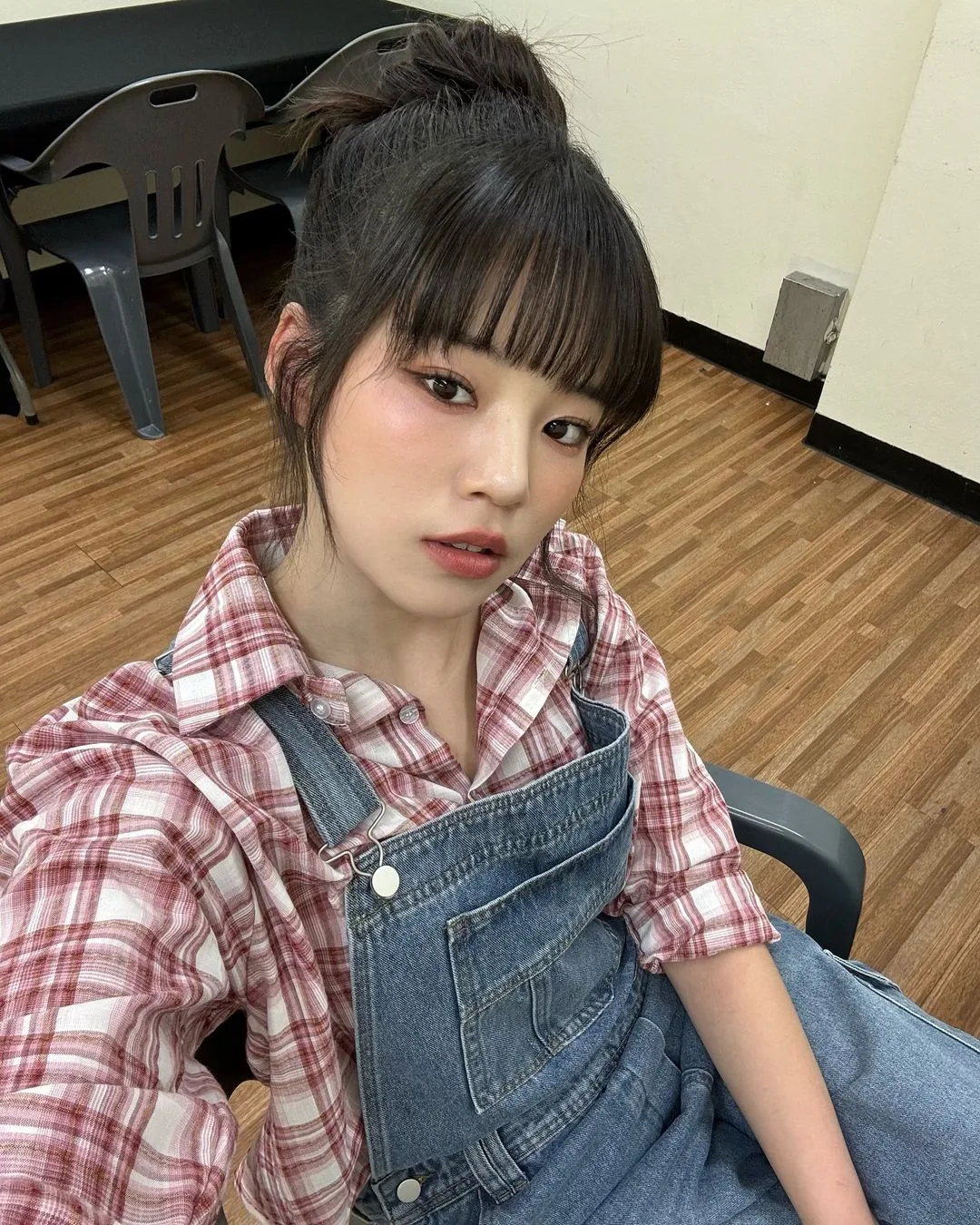 sơmi caro phối yếm