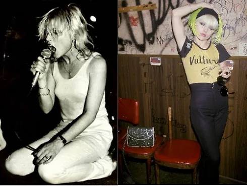 Ca sĩ nhóm punkrock Blondie, Debbie Harry, là một biểu tượng cho phong cách thời trang punk của thập niên này: trẻ trung đáng yêu nhưng đồng thời cũng ngang ngạnh và nổi loạn như một ngôi sao nhạc rock