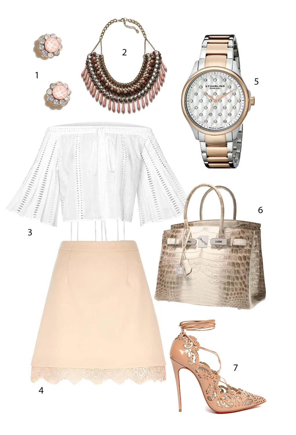 1. ACCESSORIZE 2. ZARA 3. LAM GIA KHANG 4. RIVER ISLAND 5. STUHRLING 6. HERMES 7. CHRISTIAN LOUBOUTIN 8.