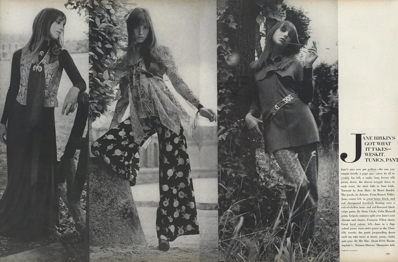 thời trang hippie 1960 Jane Birkin