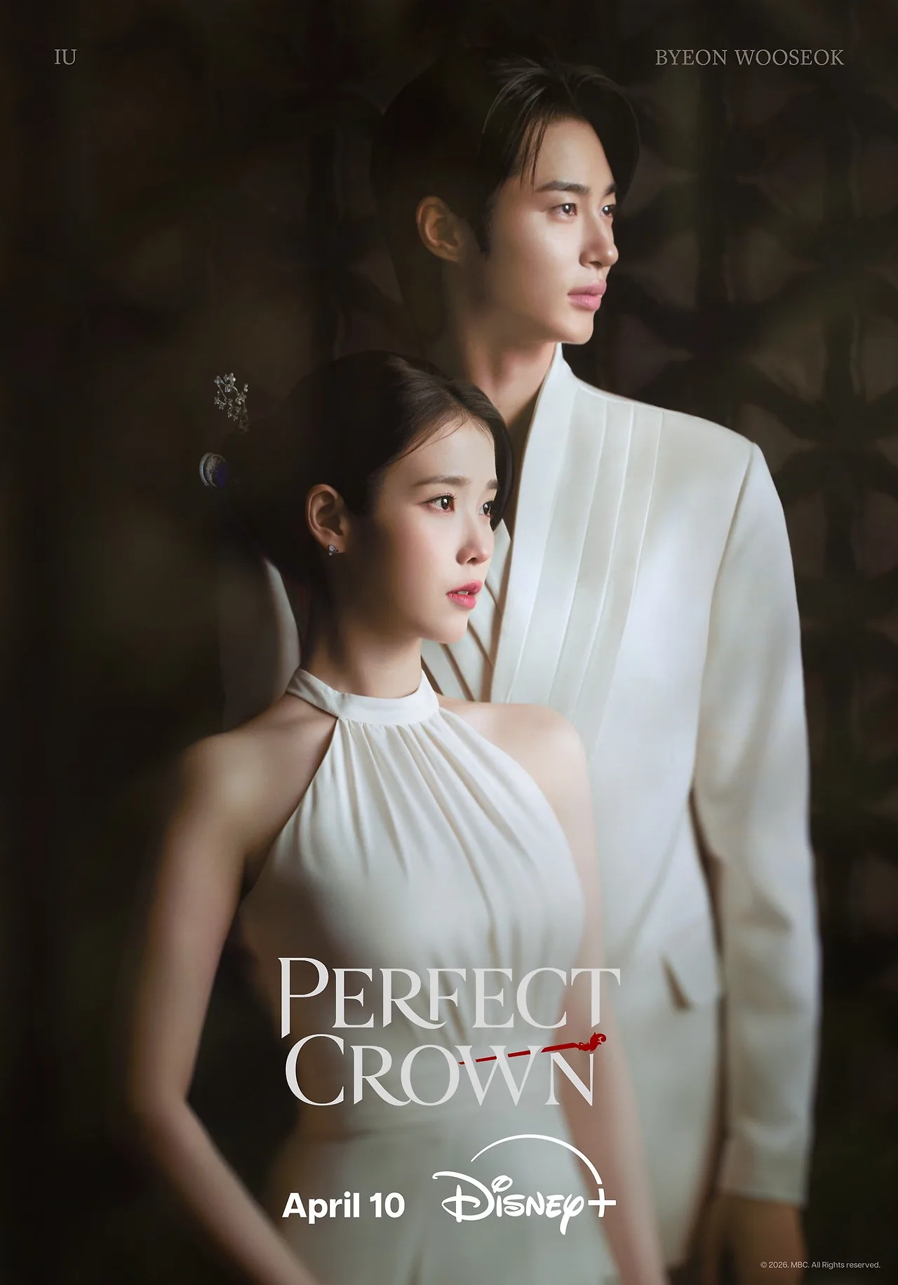 Poster phim Perfect Crown (2026) với sự tham gia của Byeon Woo Seok và IU