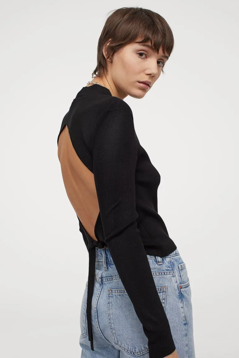 áo hở lưng dài tay H&M