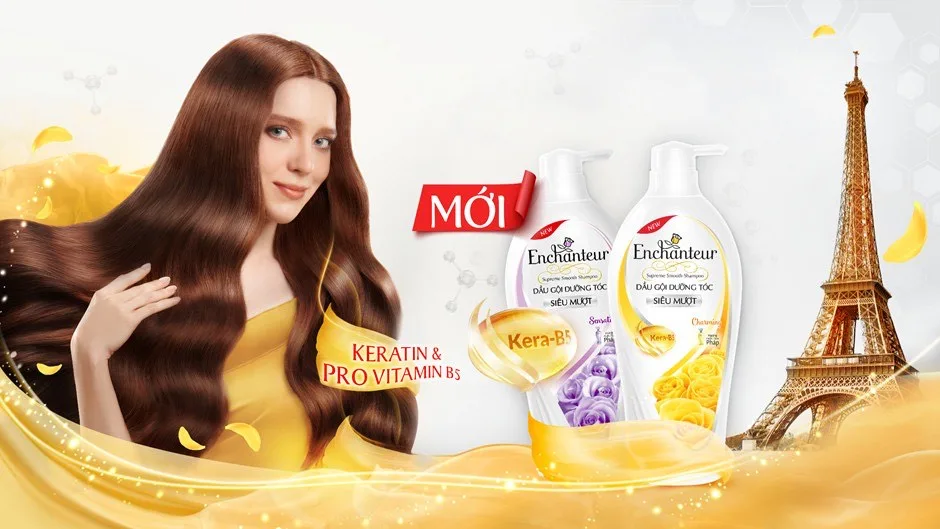 Dầu gội Enchanteur giúp dưỡng tóc mượt thơm. Dầu gội Enchanteur giúp dưỡng tóc mượt thơm.