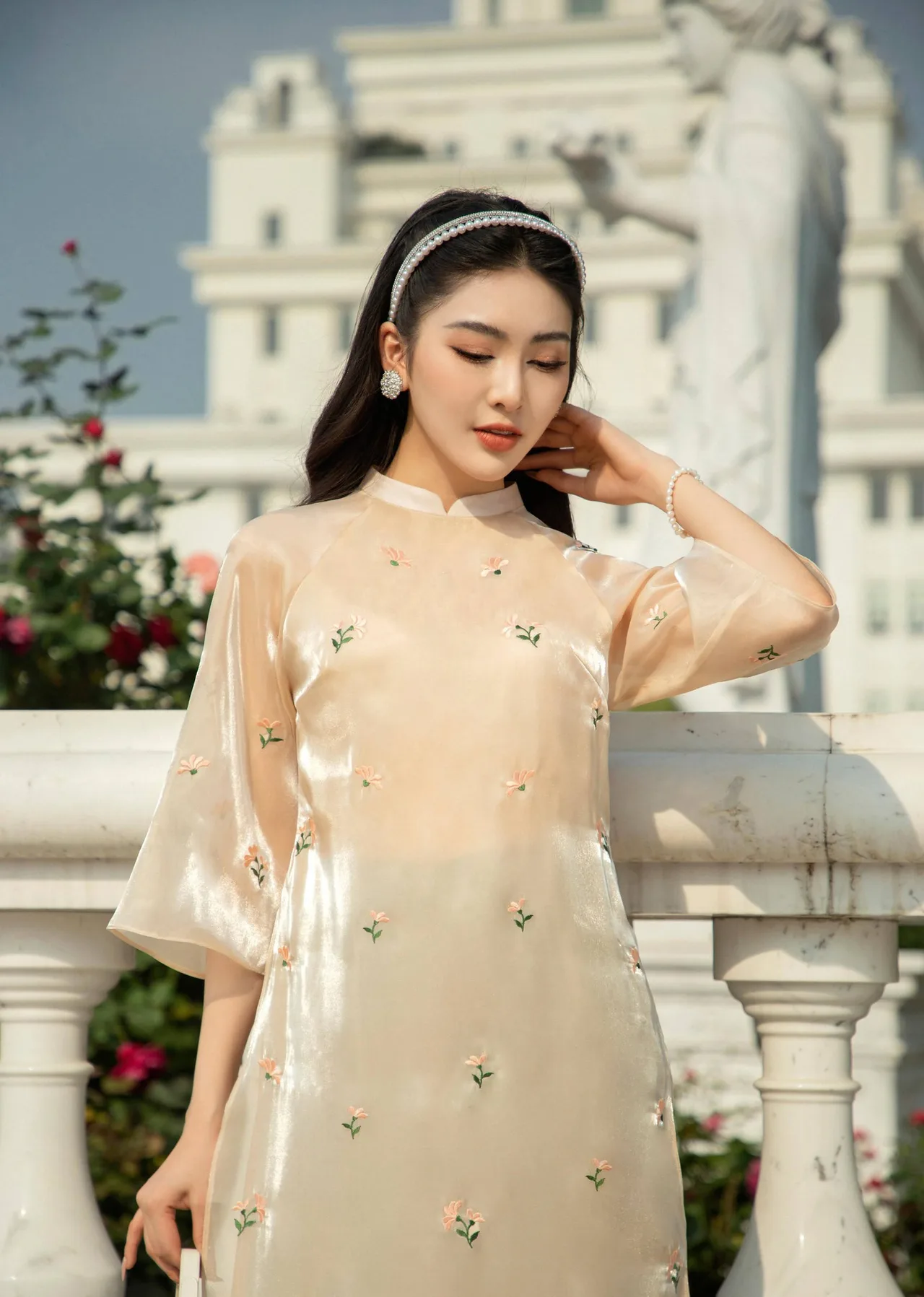 áo dài khánh vân vải voan