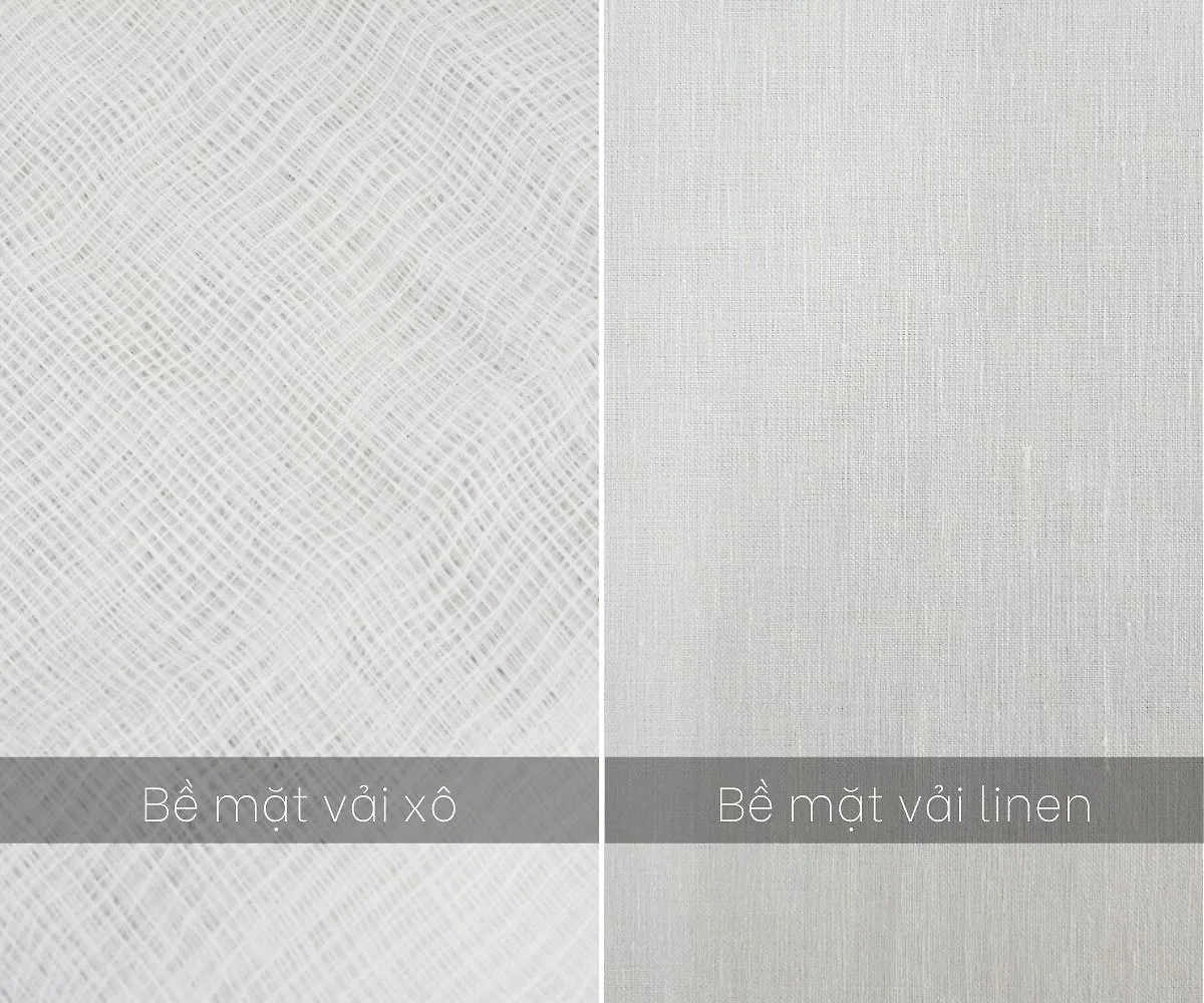phân biệt bề mặt hai loại vải xô và linen