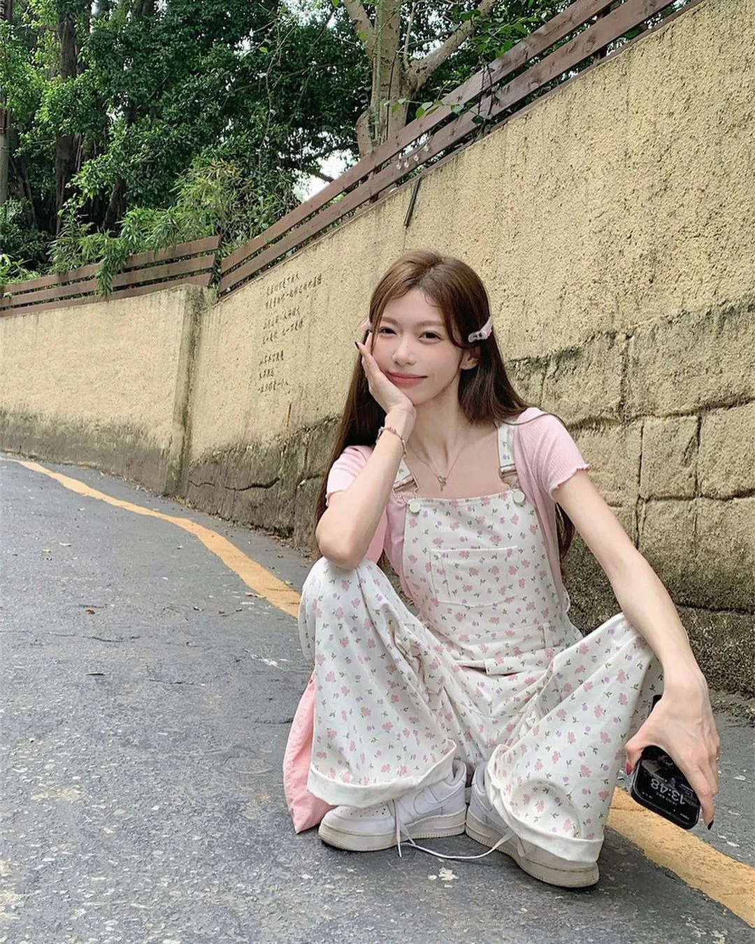 quần yếm hoa nhí