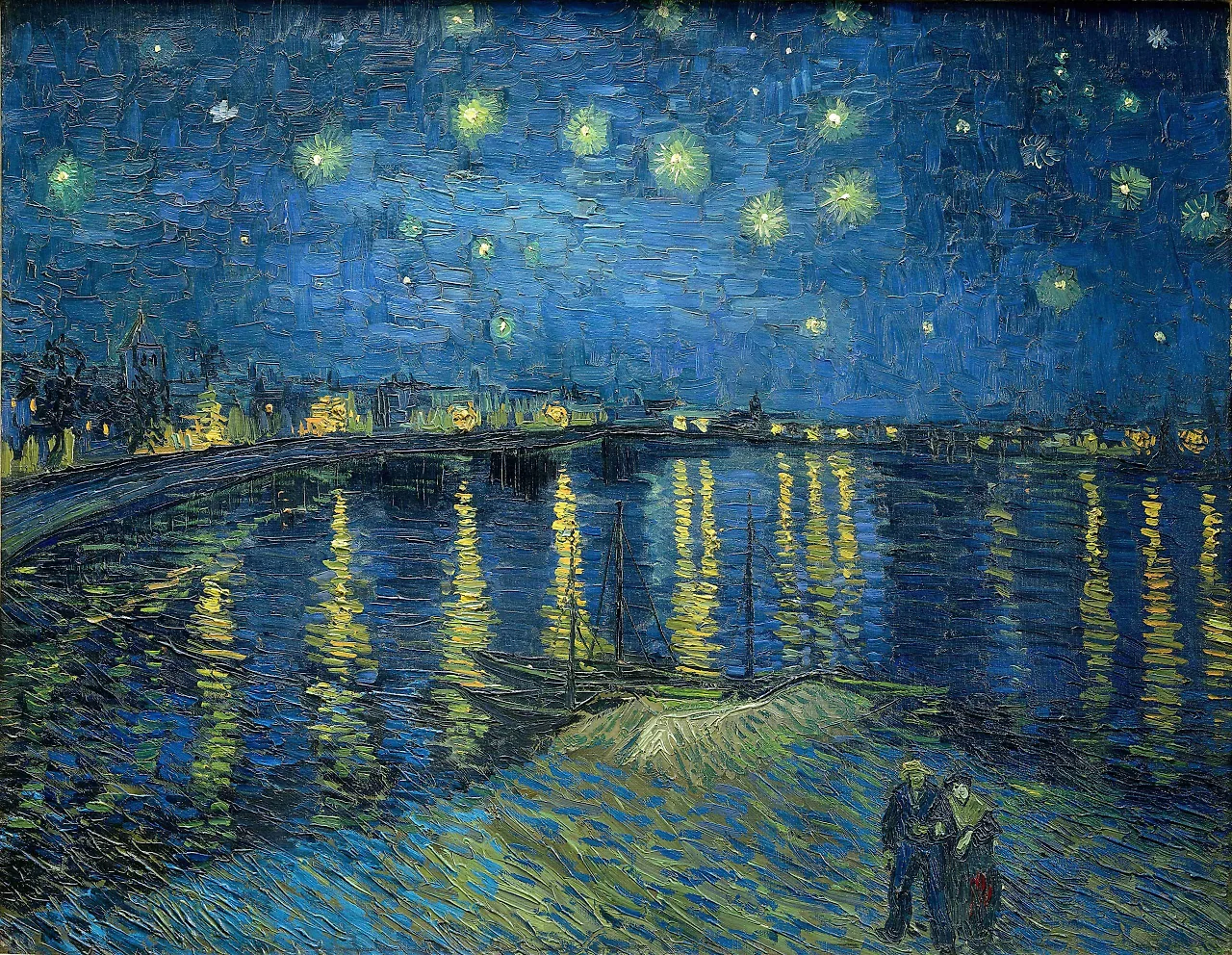 Starry Night Over the Rhône“ (Đêm đầy sao trên sông Rhone) của danh họa Vincent van Gogh.