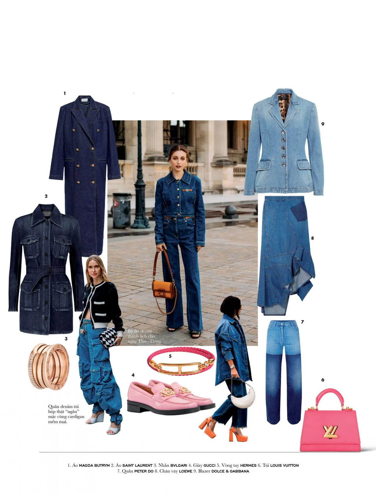 áo blazer chất liệu denim xu hướng thời trang chất liệu denim