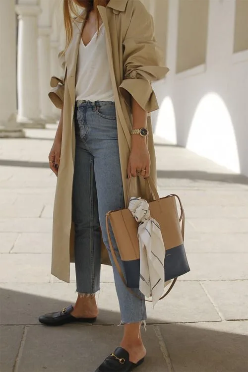 Trench coat sành điệu dễ phối với nhiều thời tiết