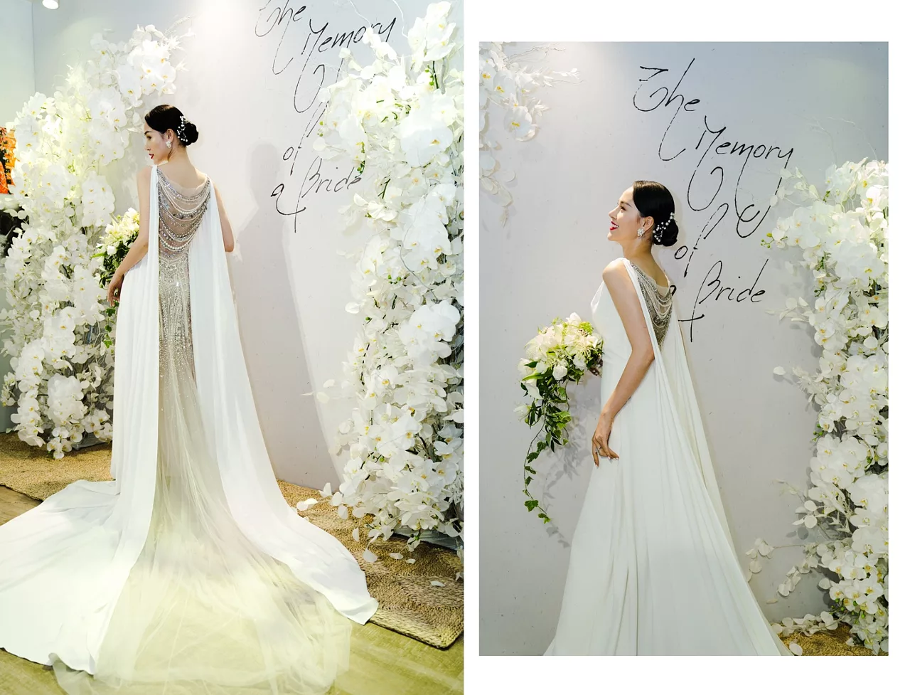 Chiếc váy cưới của người mẫu Lan Khuê, một thiết kế của Hacchic Haute Couture cũng được giới thiệu trong sự kiện.