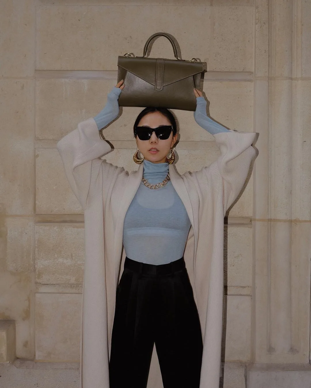 mix match áo xuyên thấu mùa đông