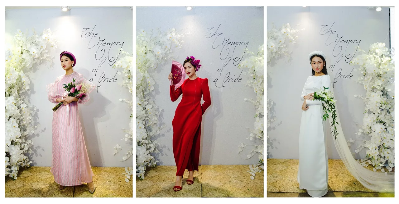thiết kế áo dài cưới tại triển lãm the memory of a bride