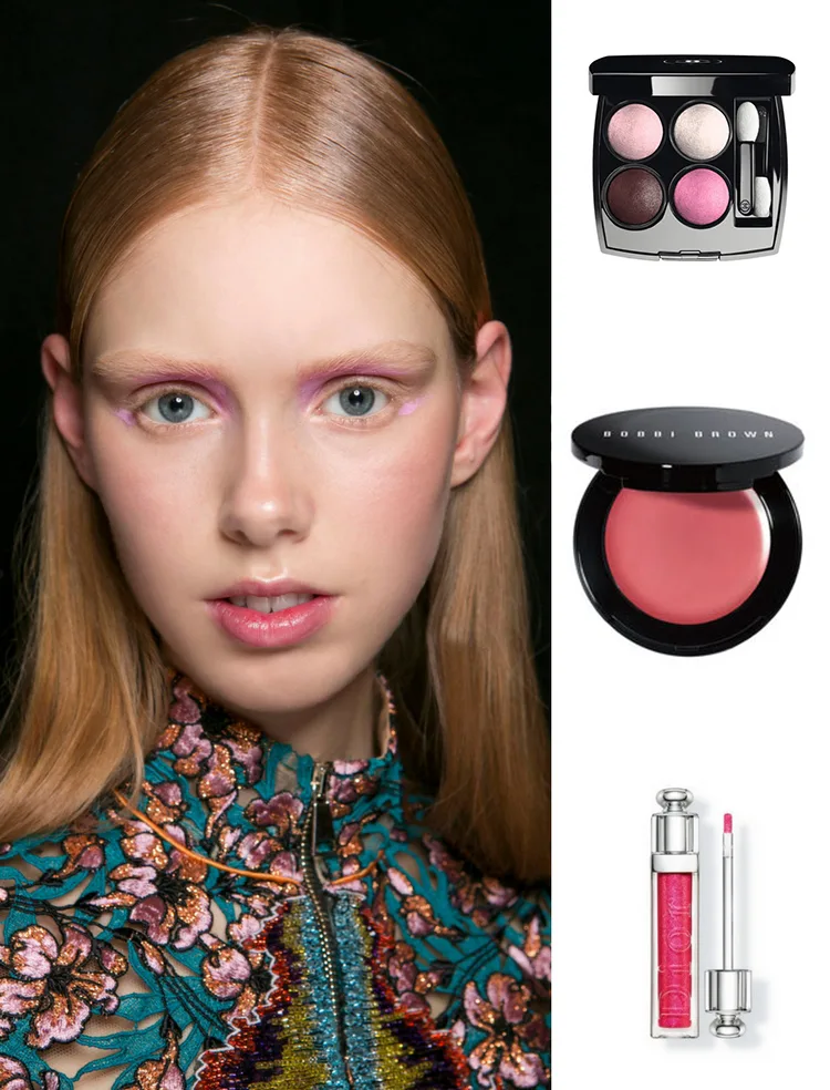 Sản phẩm gợi ý: phấn mắt Chanel, phấn má dạng kem Bobbi Brown, son bóng Dior