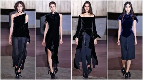 BST Thu-Đông 2017 của Roland Mouret khép lại với những thiết kế trên nền nhung xanh và đen cá tính