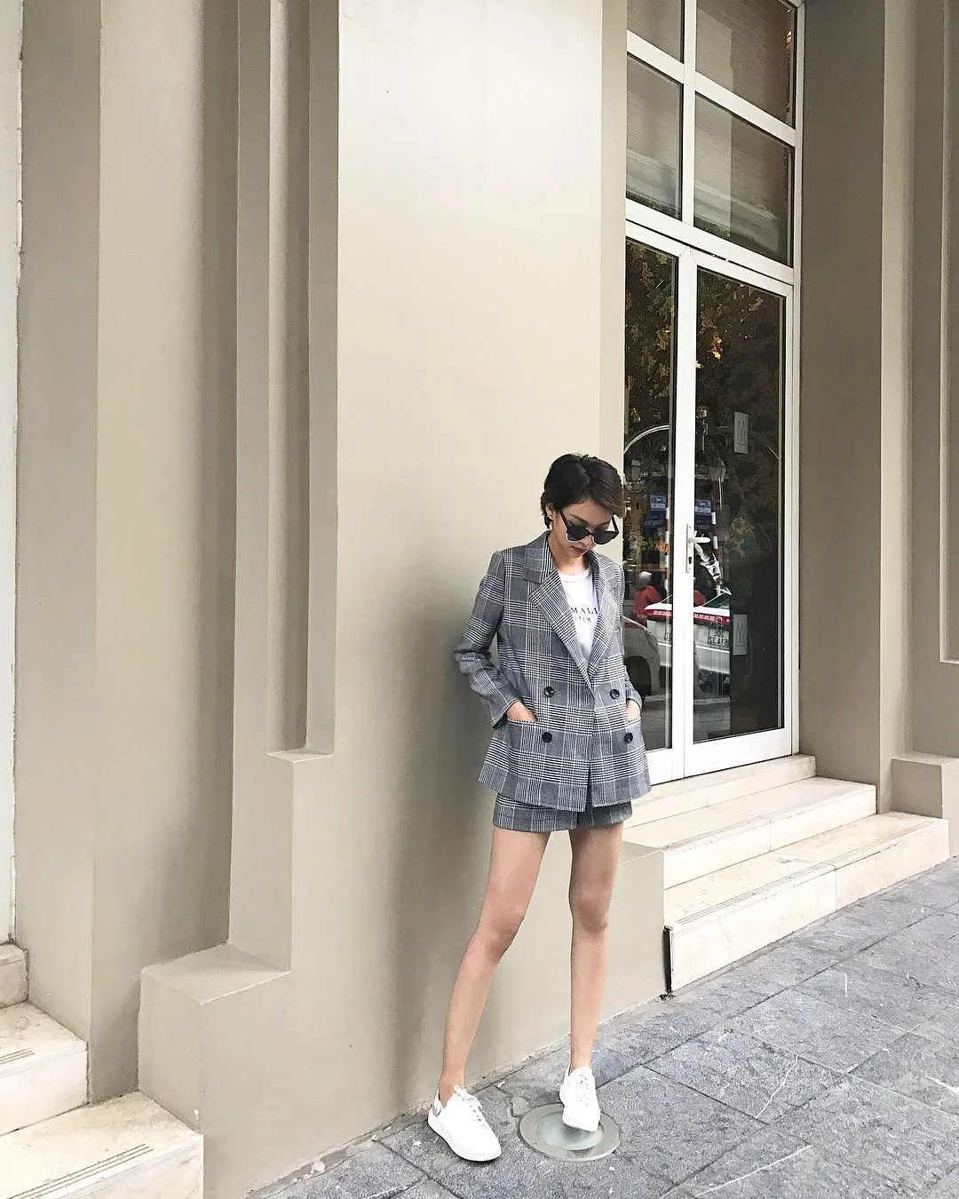 Áo khoác blazer kẻ caro 16 Áo khoác blazer kẻ caro 16